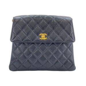 Chanel CHANEL Caviar Skin Matelass√© Shoulder Bag Black